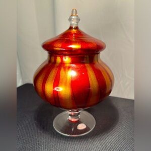 Vintage, Franco Vetrerie E Cristallerie, Made Italy Lidded Apothecary Candy Dish